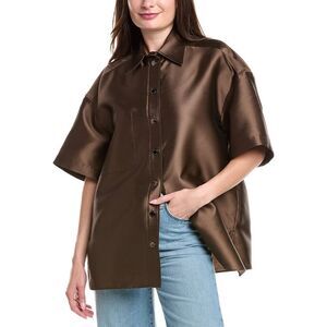 Sandro Brown Satin Blouse